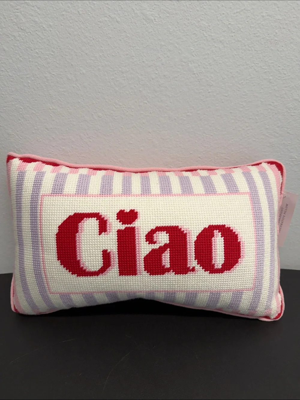 Cupcakes & Cashmere | “CIAO” Embroidered Pillow Sassy Fun Home Decor